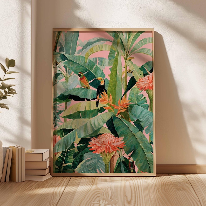 Office Furniture At Home - Affiche en toile tropicale rétro, impression