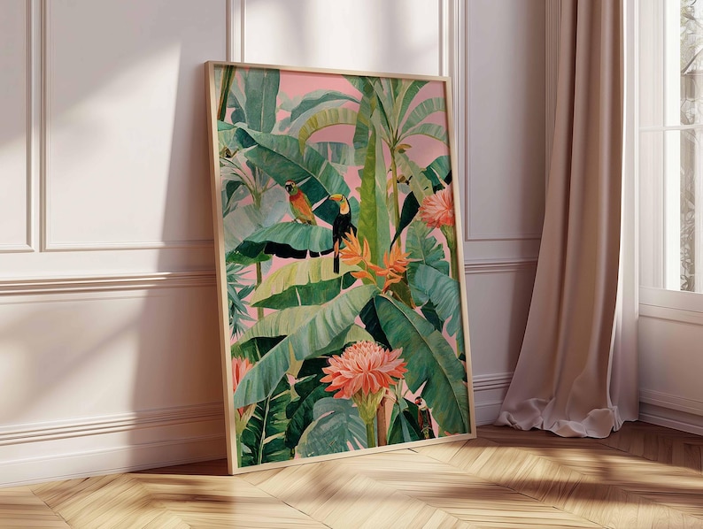 Affiche en toile tropicale rét - Office Furniture At Home avis et prix