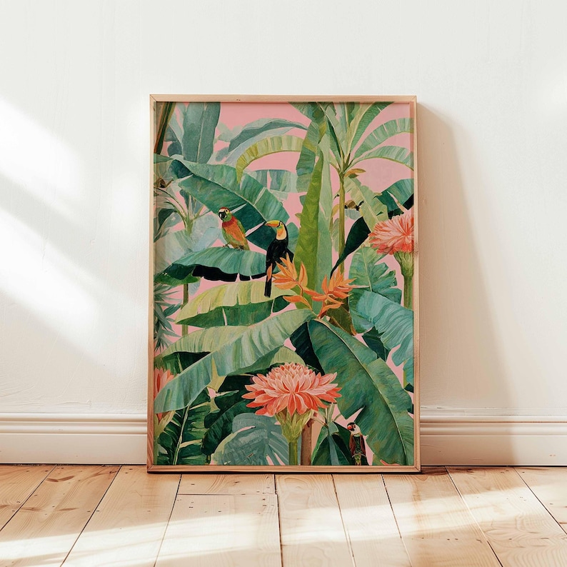 Affiche en toile tropicale rét - Office Furniture At Home avis et prix