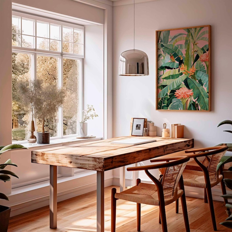 Affiche en toile tropicale rét - Office Furniture At Home avis et prix